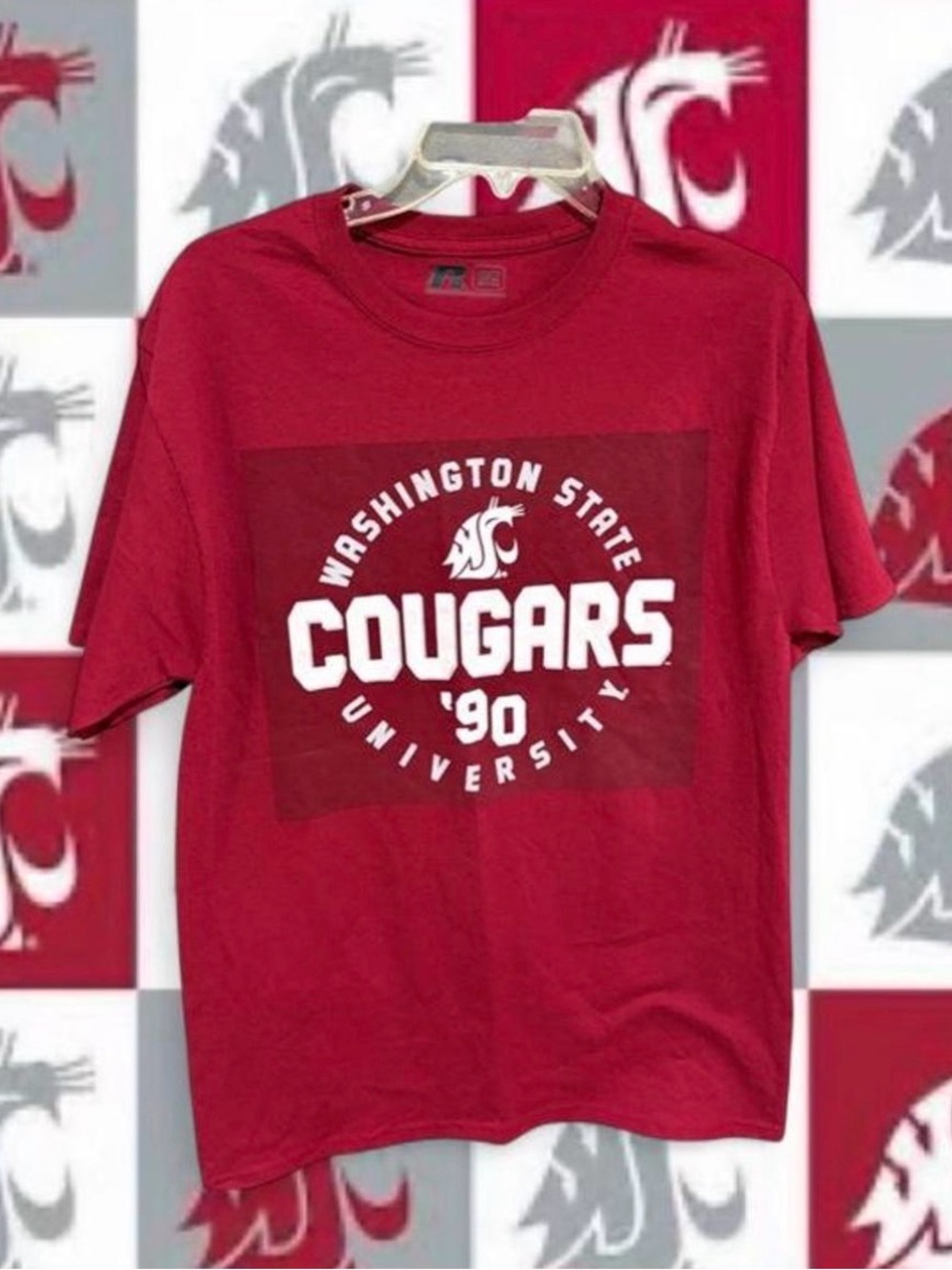 Vintage New w/tags Washington State Cougars '90 Red Graphic Tee size M